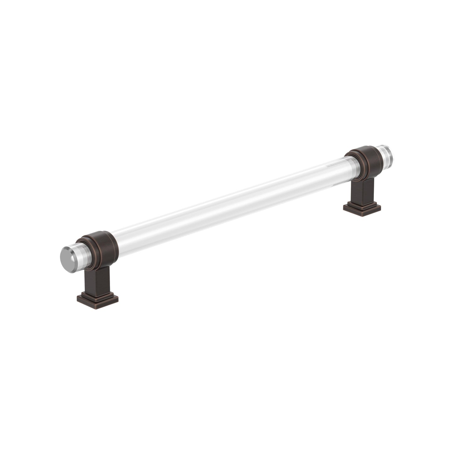 Amerock Glacio Pull - 8 inch (203mm) CTC - Clear/Oil-Rubbed Bronze