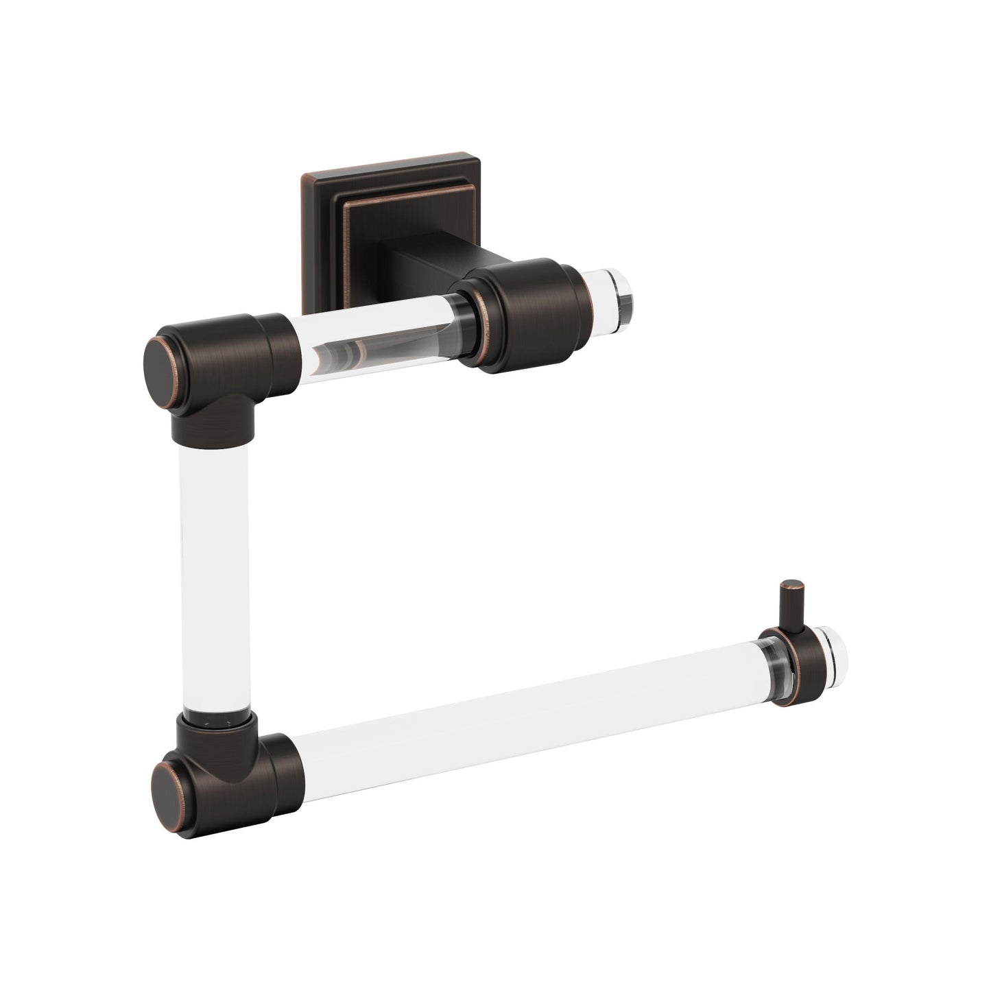 Amerock Glacio Towel Ring - 5-7/16 inch (138mm) Width - Clear/Oil-Rubbed Bronze