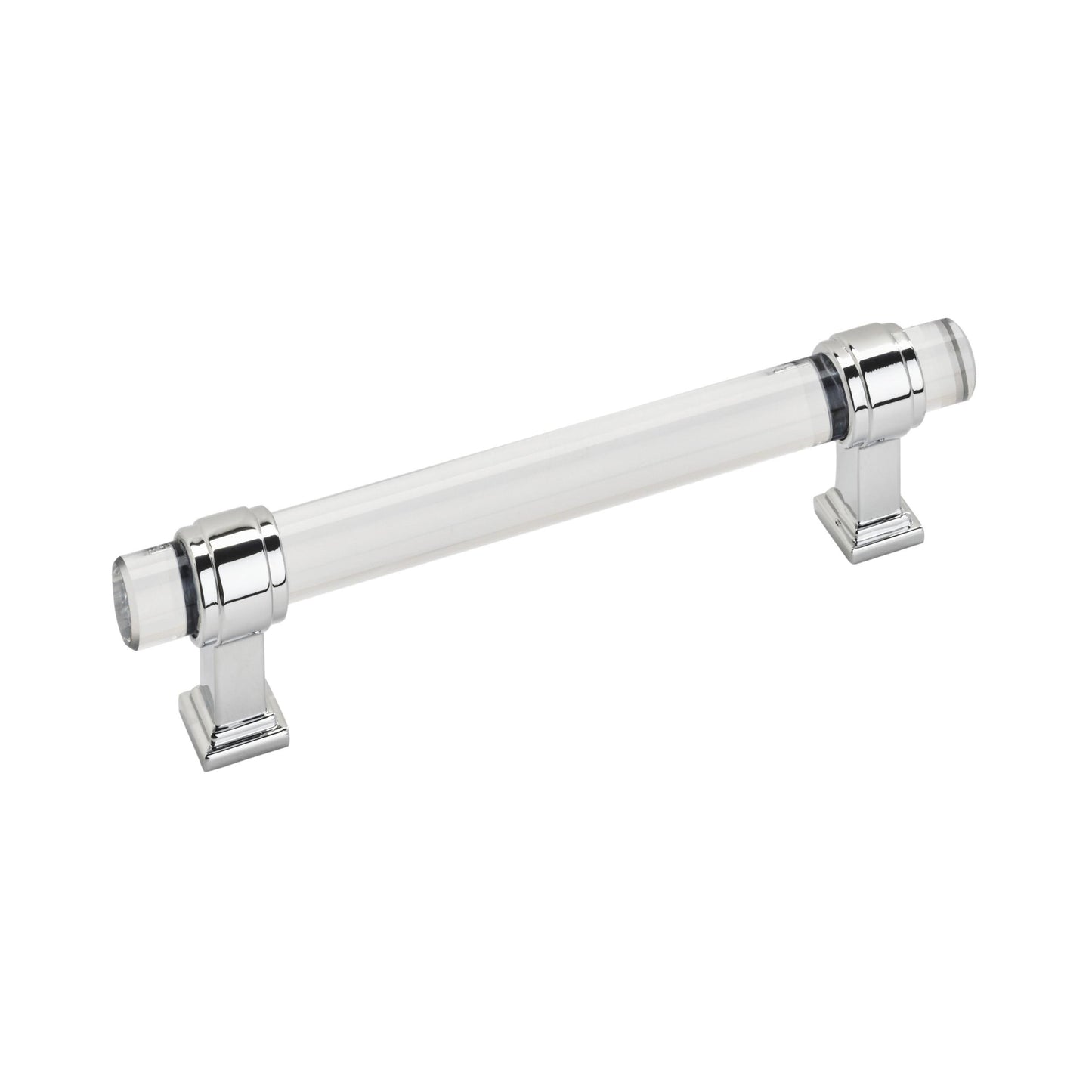 Amerock Glacio Pull - 5-1/16 inch (128mm) CTC - Clear/Polished Chrome