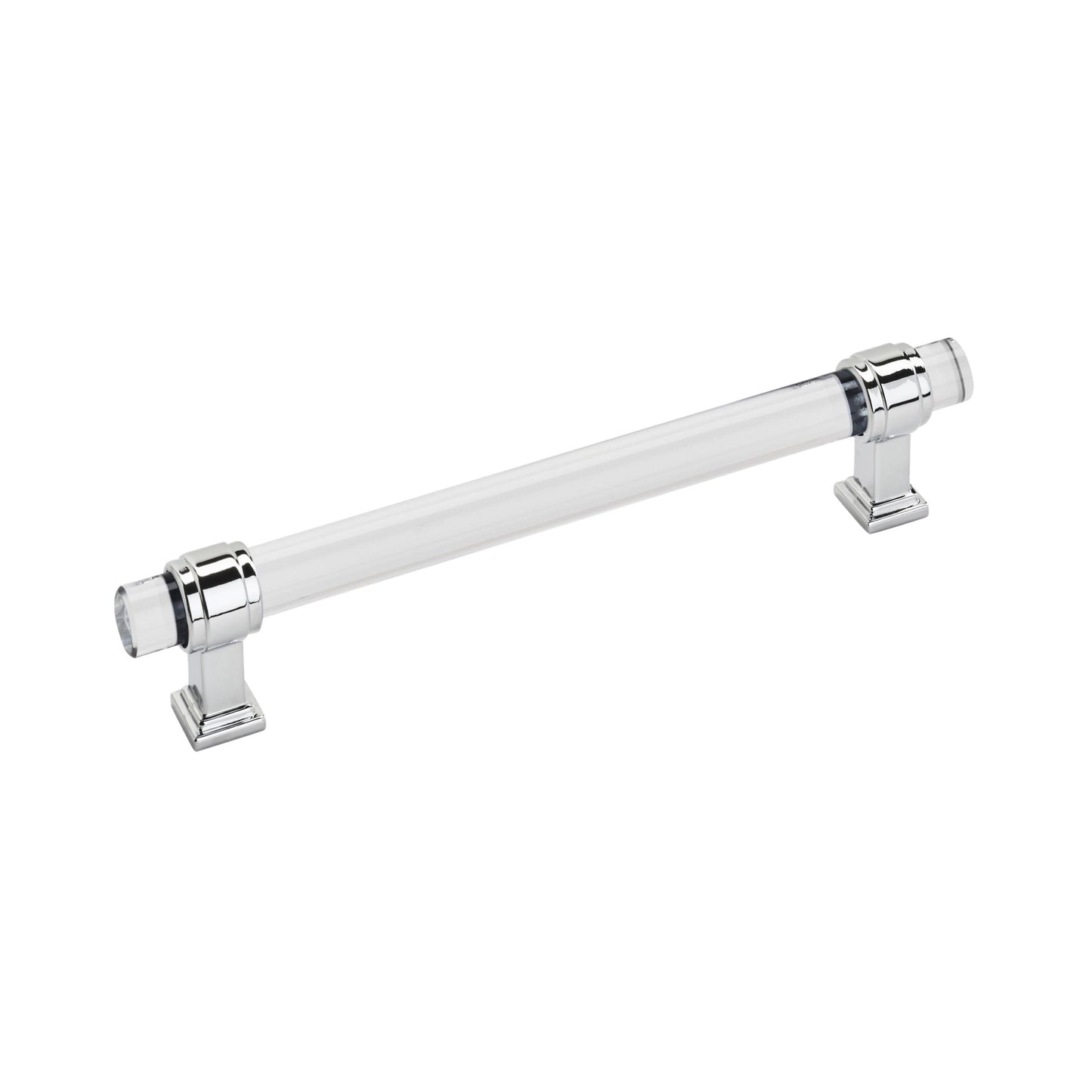Amerock Glacio Pull - 6-5/16 inch (160mm) CTC - Clear/Polished Chrome