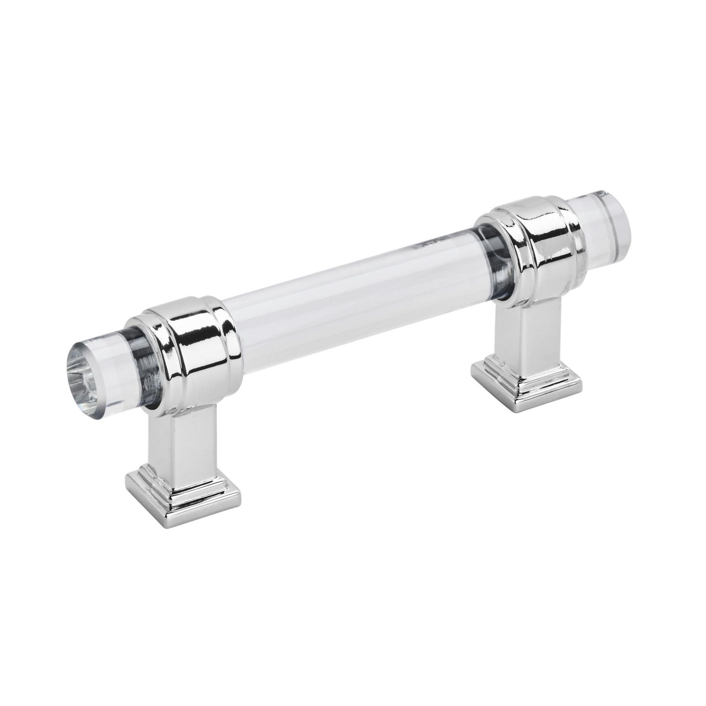 Amerock Glacio Pull - 3 inch (76mm) CTC - Clear/Polished Chrome