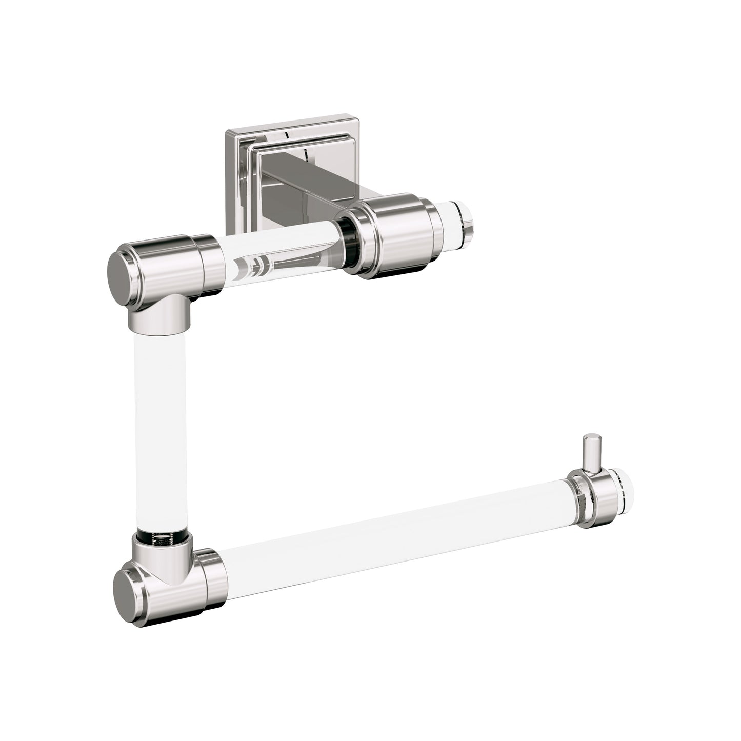 Amerock Glacio Towel Ring - 5-7/16 inch (138mm) Width - Clear/Polished Nickel