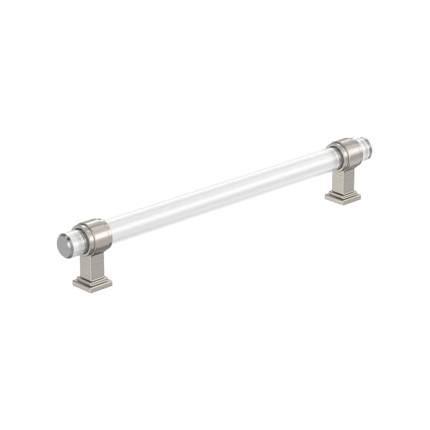 Amerock Glacio Pull - 8 inch (203mm) CTC - Clear/Satin Nickel