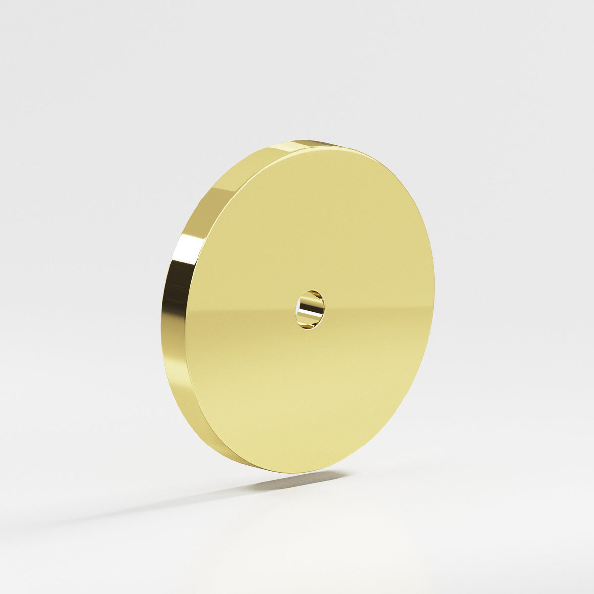 Colonial Bronze 161 Round Backplate, 2-1/8 in Diameter, for 8-32 Screw - Polished Brass