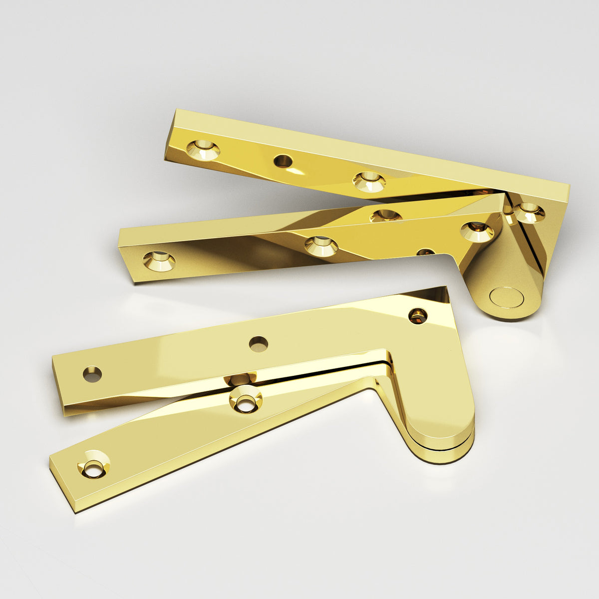 Colonial Bronze 3-1/2 Fixed Pin Pivot Hinge, 3-7/8 in (Pair) - Polished Brass