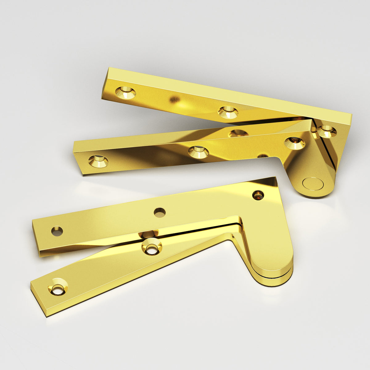 Colonial Bronze 3-1/2 Fixed Pin Pivot Hinge, 3-7/8 in (Pair) - French Gold