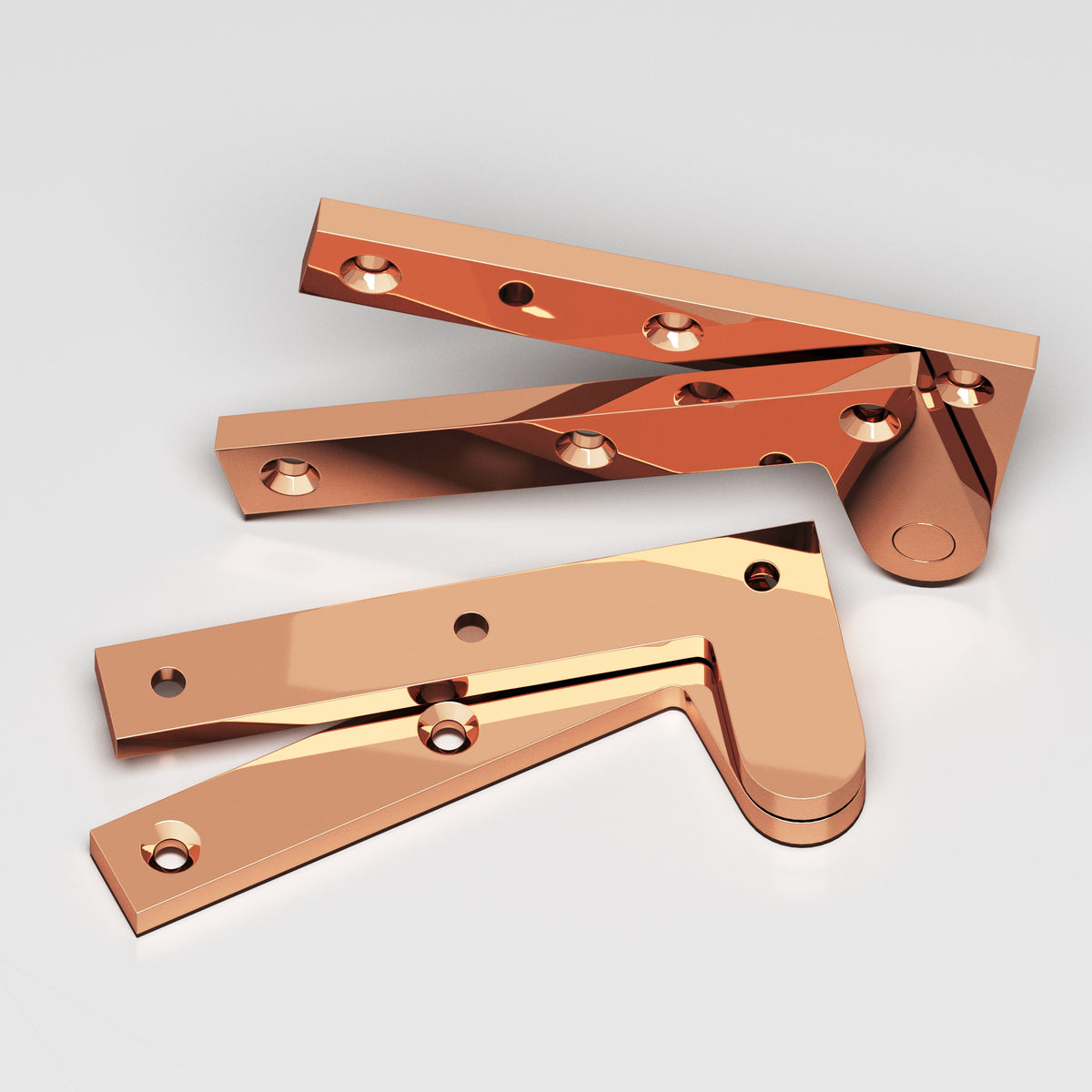 Colonial Bronze 3-1/2 Fixed Pin Pivot Hinge, 3-7/8 in (Pair) - Polished Copper