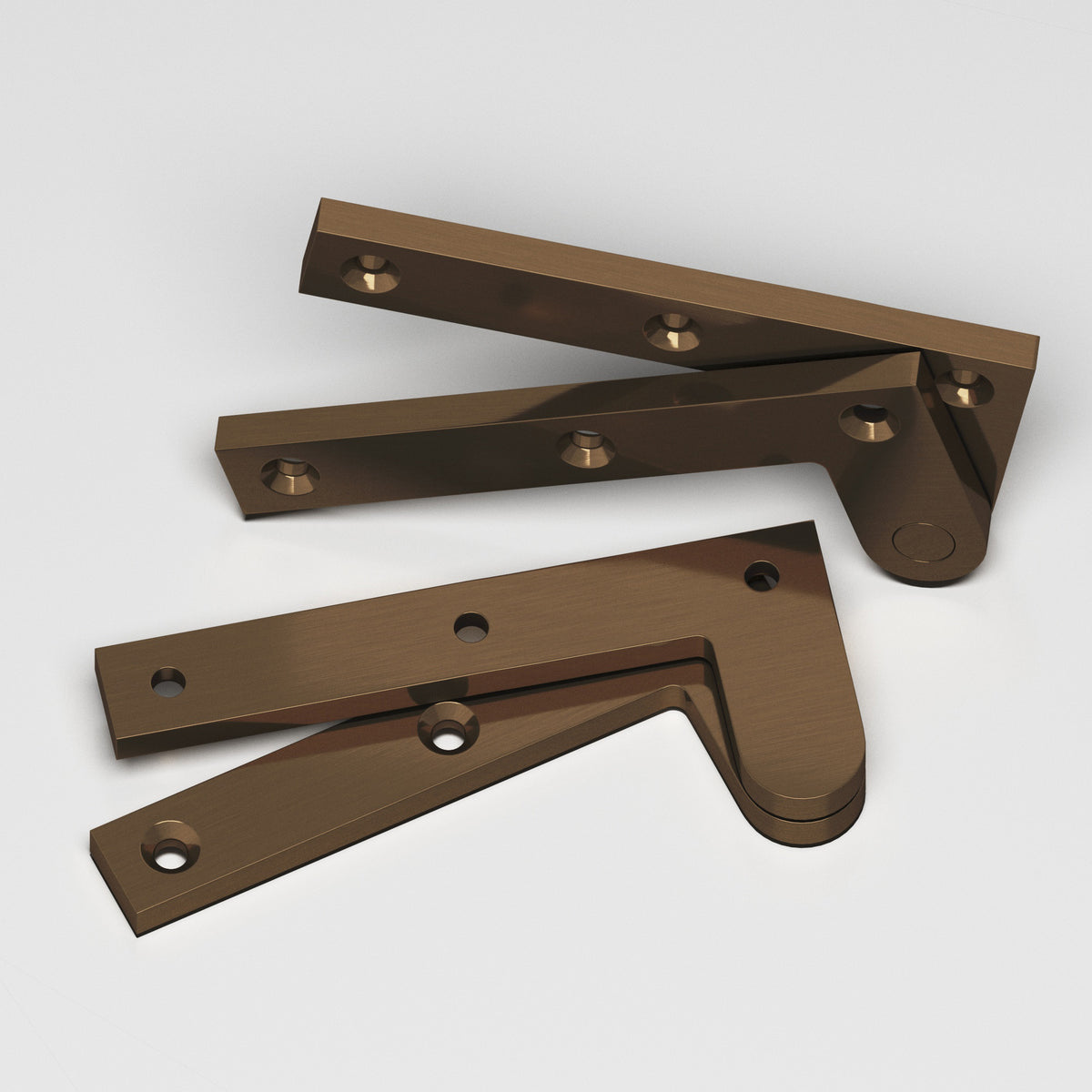 Colonial Bronze 3-1/2 Fixed Pin Pivot Hinge, 3-7/8 in (Pair) - Light Statuary Bronze