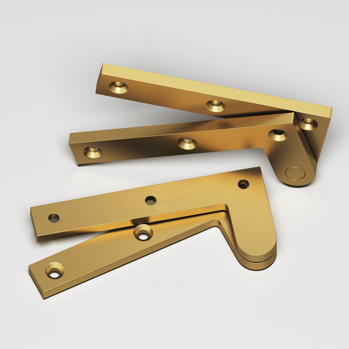 Colonial Bronze 3-1/2 Fixed Pin Pivot Hinge, 3-7/8 in (Pair) - Satin Brass