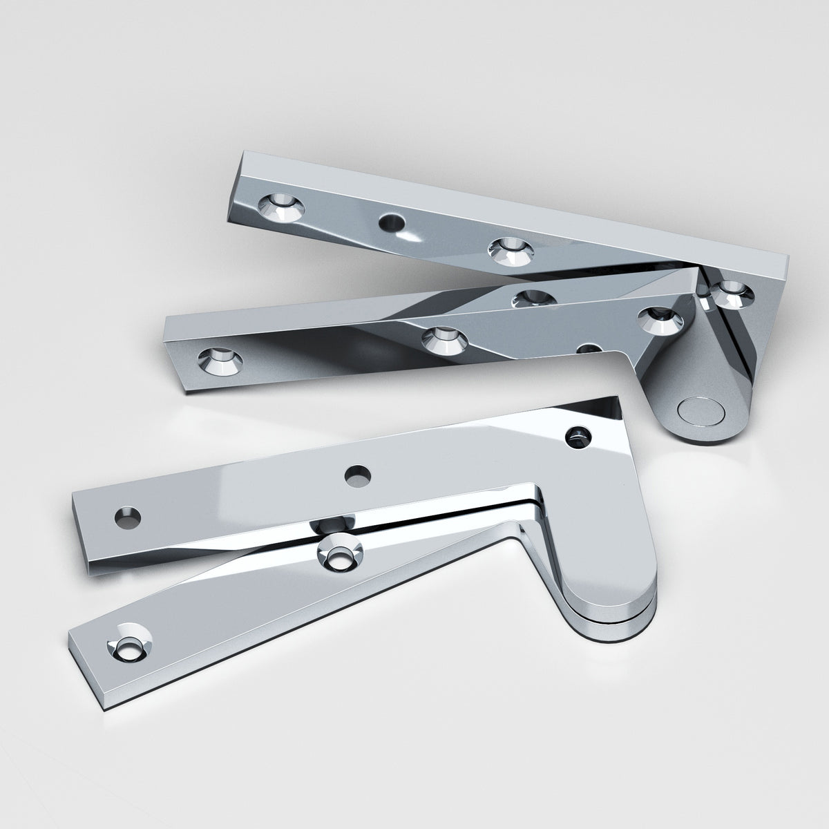 Colonial Bronze 3-1/2 Fixed Pin Pivot Hinge, 3-7/8 in (Pair) - Polished Chrome