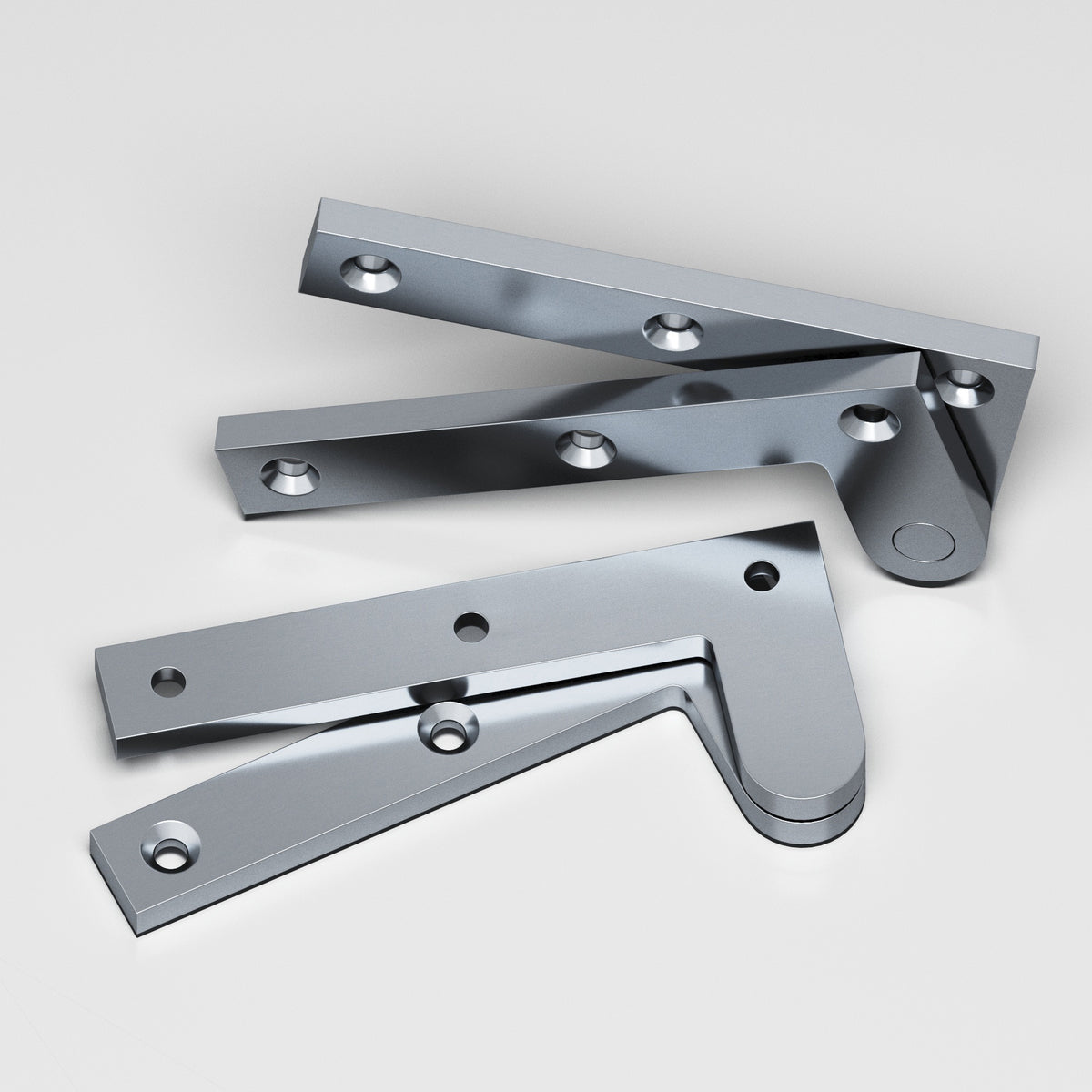 Colonial Bronze 3-1/2 Fixed Pin Pivot Hinge, 3-7/8 in (Pair) - Satin Chrome
