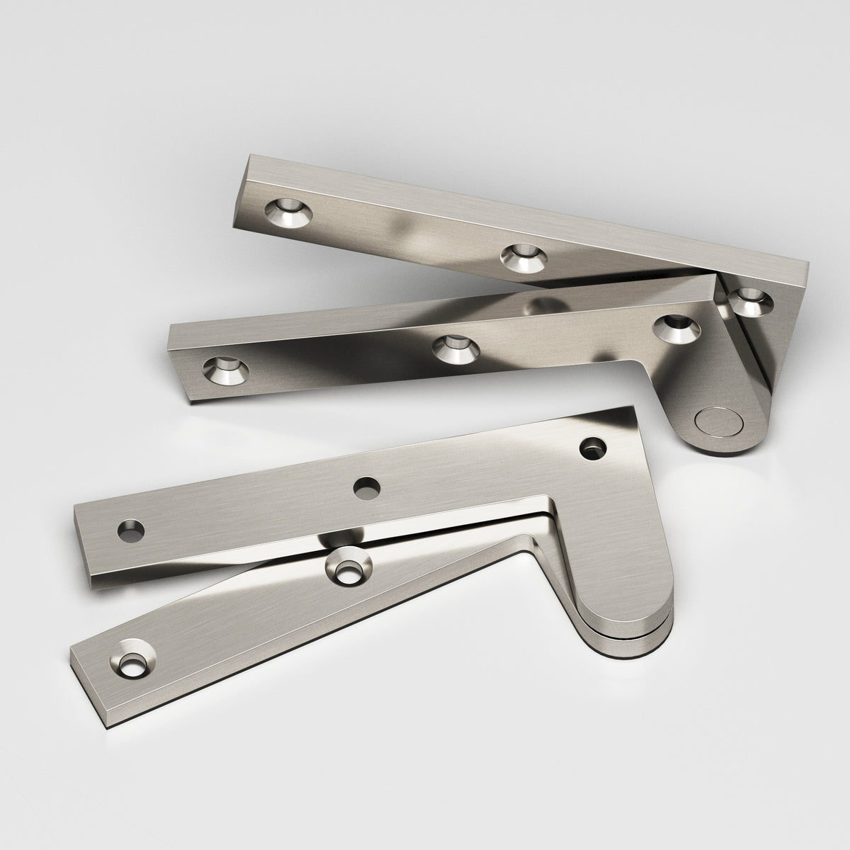 Colonial Bronze 3-1/2 Fixed Pin Pivot Hinge, 3-7/8 in (Pair) - Satin Nickel