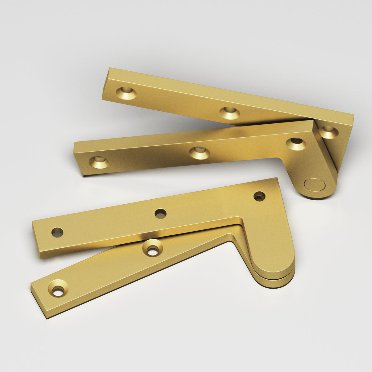 Colonial Bronze 3-1/2 Fixed Pin Pivot Hinge, 3-7/8 in (Pair) - Matte Satin Brass