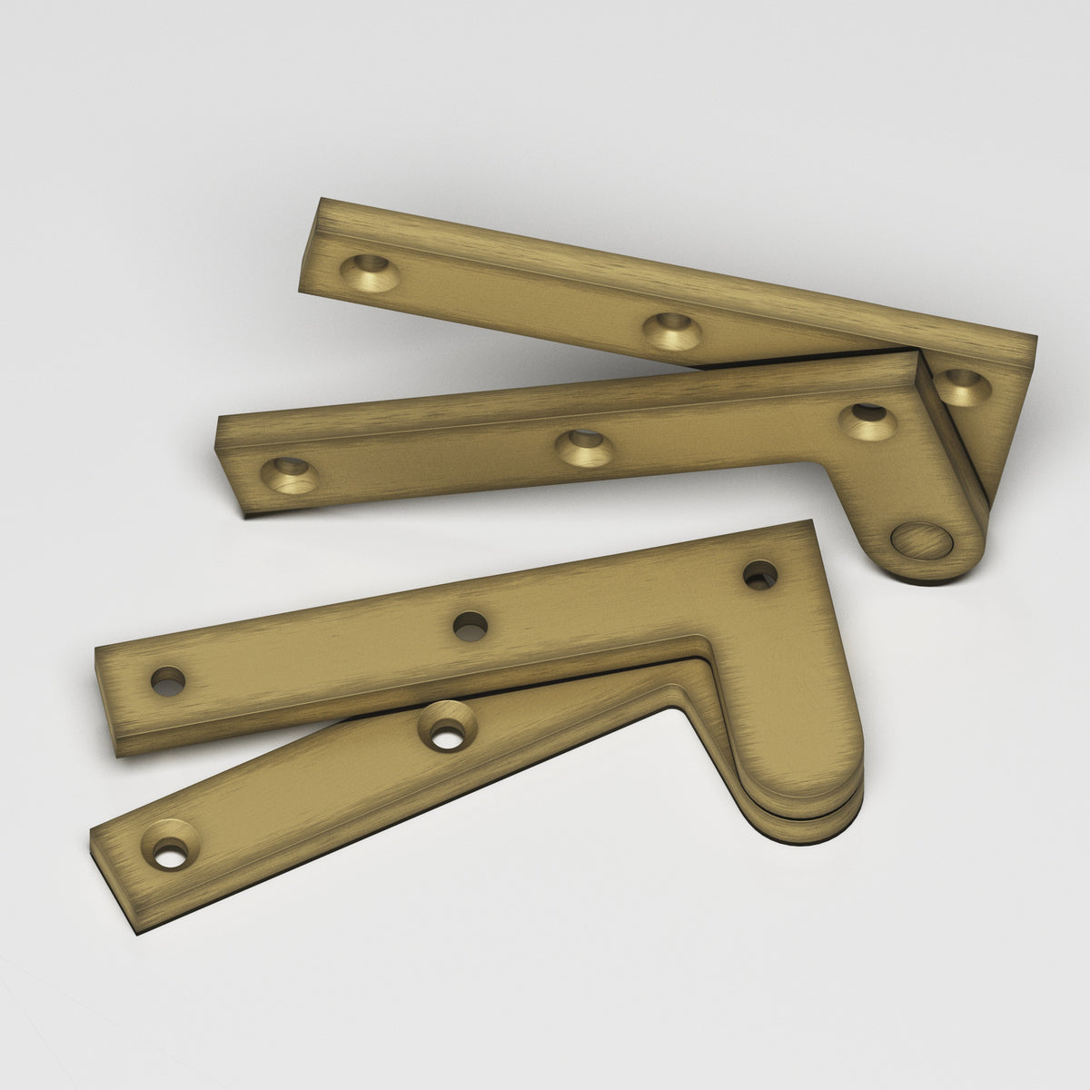 Colonial Bronze 3-1/2 Fixed Pin Pivot Hinge, 3-7/8 in (Pair) - Matte Antique Satin Brass