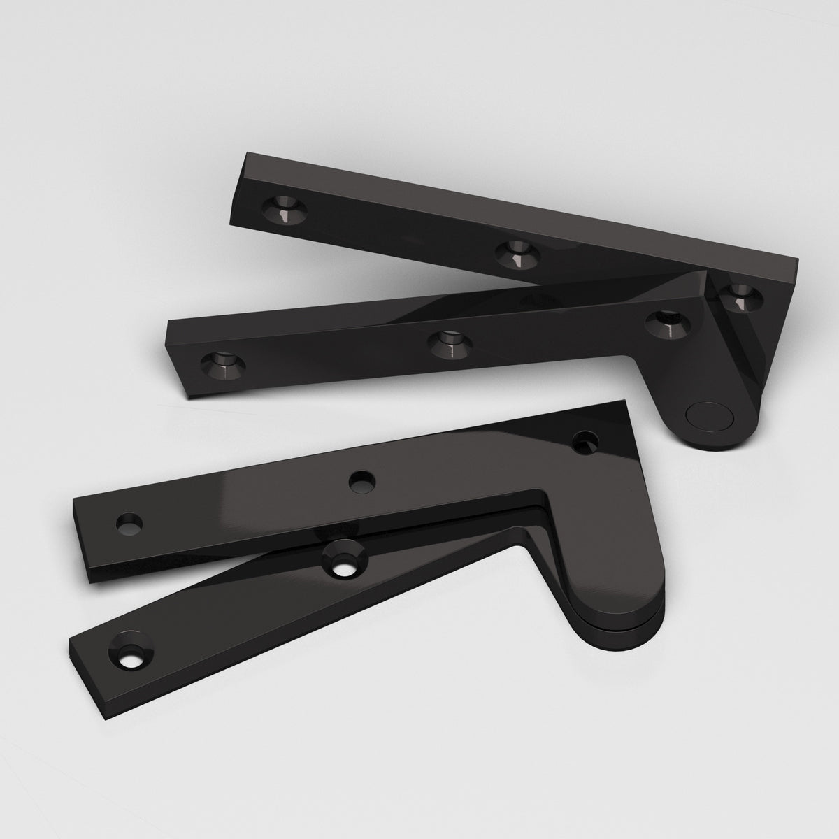 Colonial Bronze 3-1/2 Fixed Pin Pivot Hinge, 3-7/8 in (Pair) - Satin Black