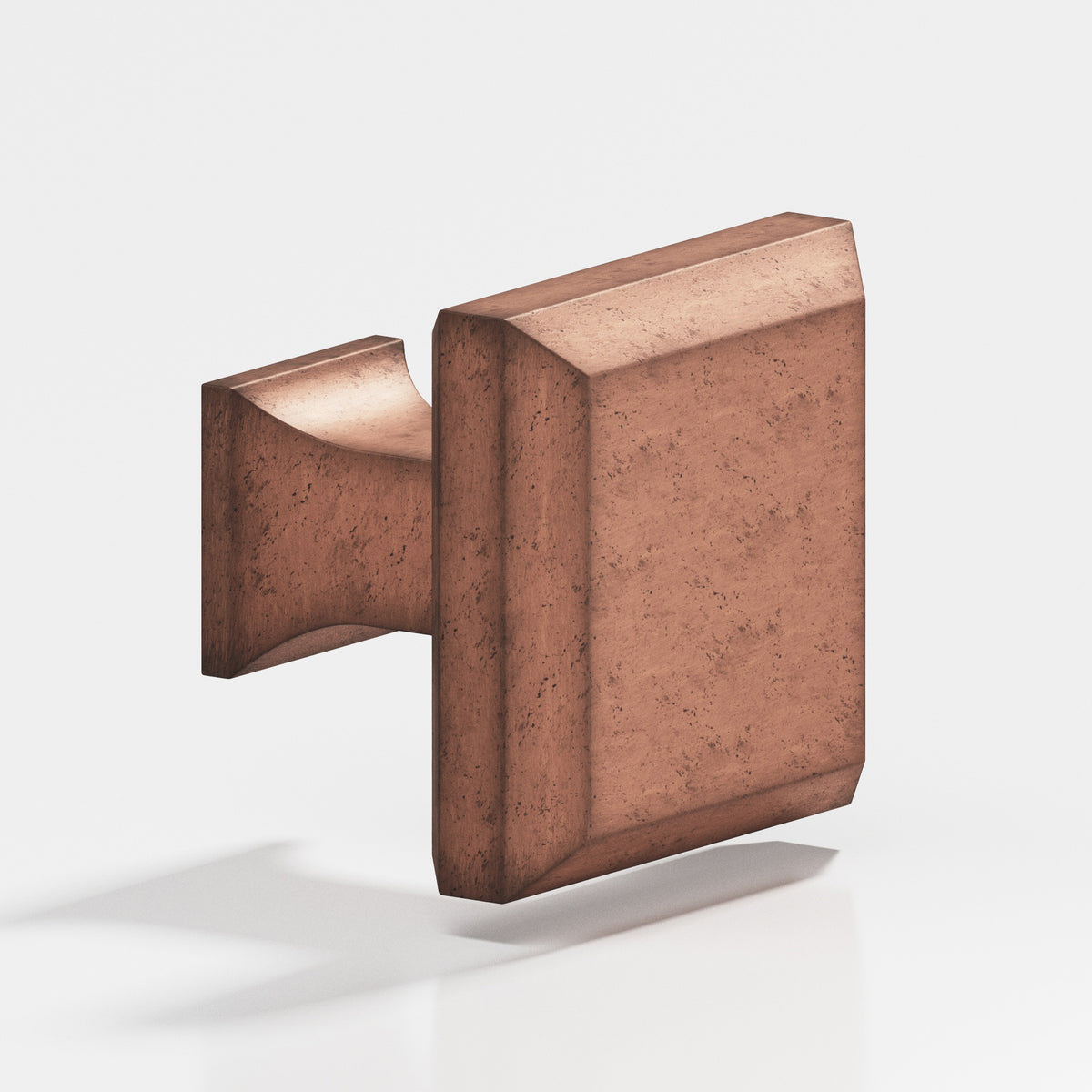 Colonial Bronze 528 Square Beveled Knob with Flared Square Post, 1-1/4 in - Distressed Antique Copper
