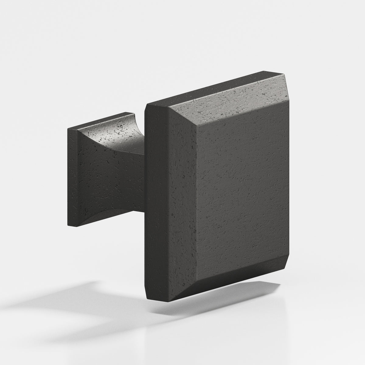 Colonial Bronze 529 Square Beveled Knob with Flared Square Post, 1-1/2 in - Distressed Satin Black