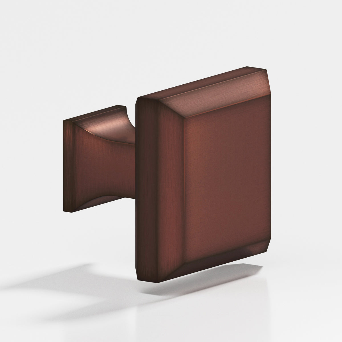 Colonial Bronze 528 Square Beveled Knob with Flared Square Post, 1-1/4 in - Matte Antique Copper