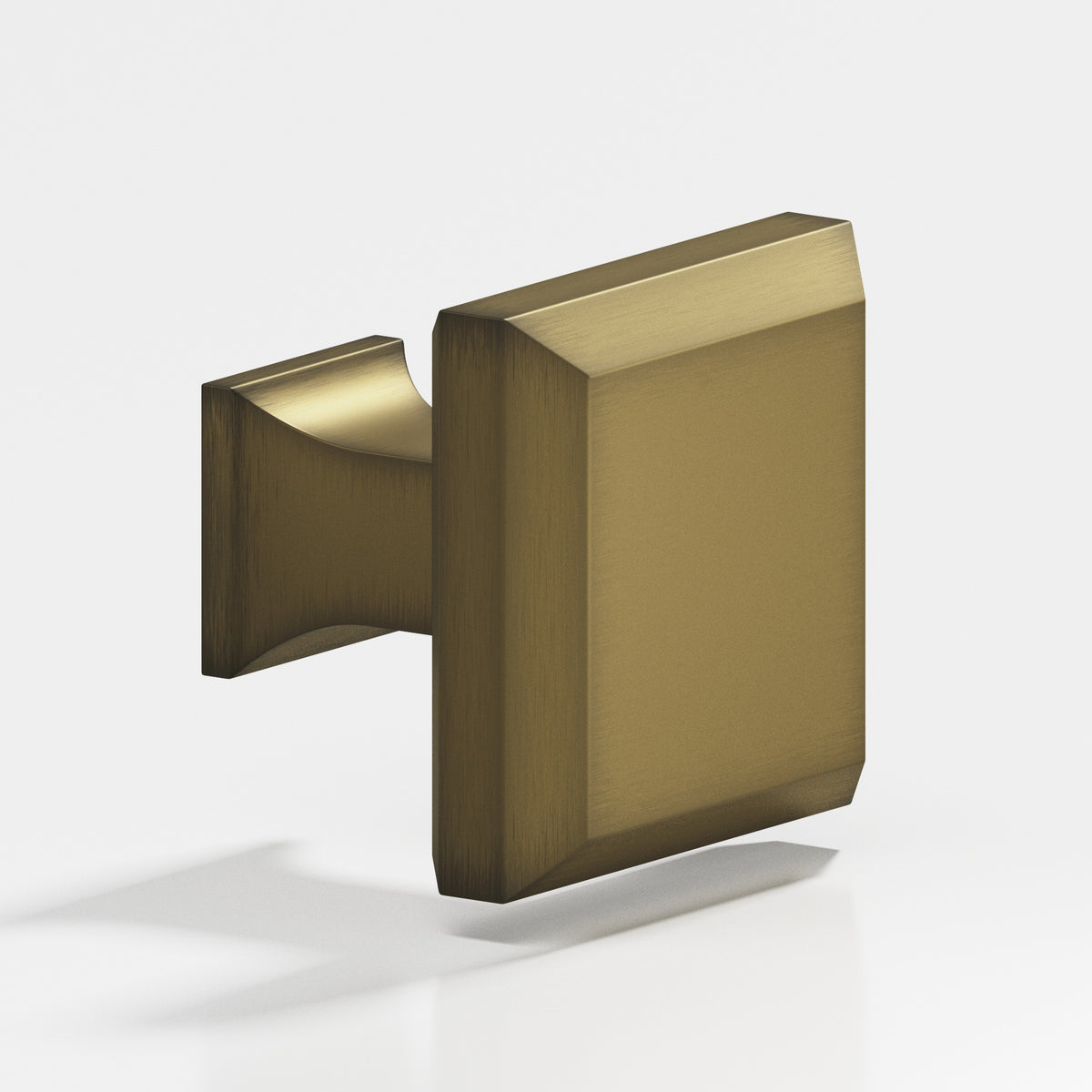 Colonial Bronze 529 Square Beveled Knob with Flared Square Post, 1-1/2 in - Matte Antique Satin Brass