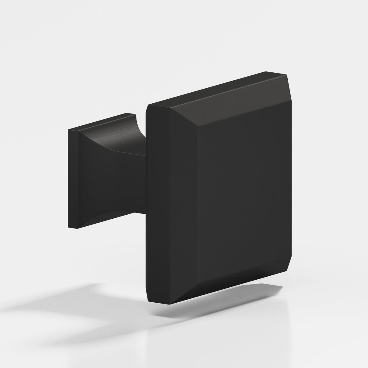 Colonial Bronze 528 Square Beveled Knob with Flared Square Post, 1-1/4 in - Matte Satin Black