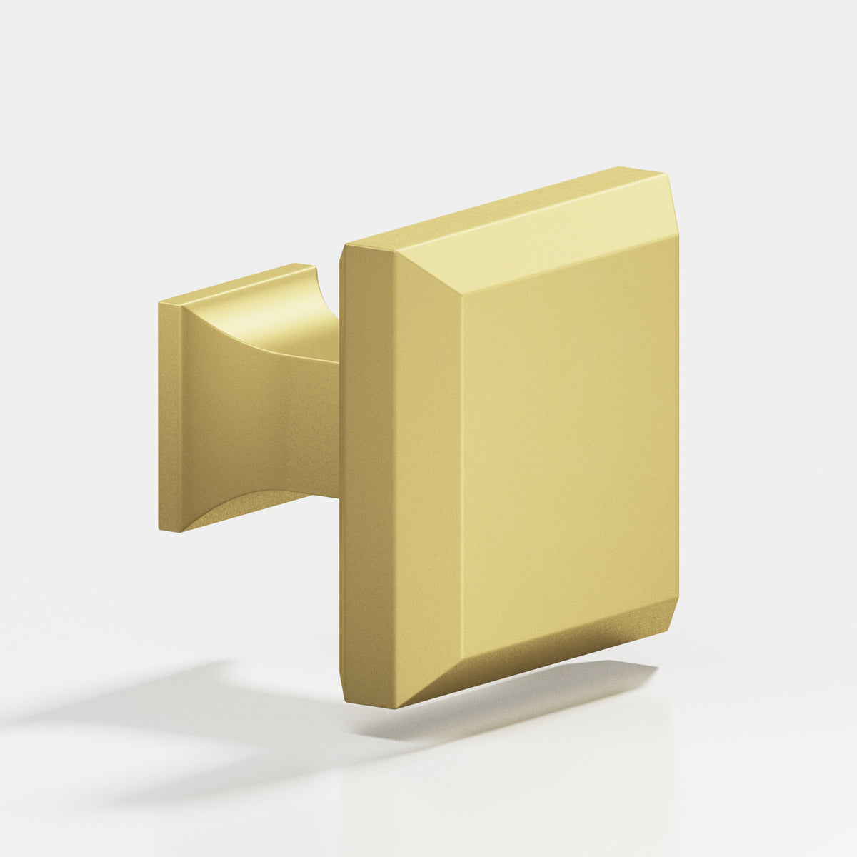 Colonial Bronze 529 Square Beveled Knob with Flared Square Post, 1-1/2 in - Matte Satin Brass