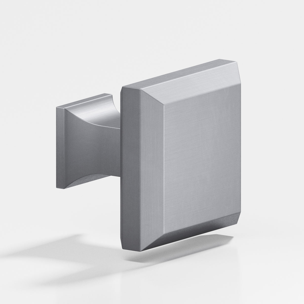 Colonial Bronze 528 Square Beveled Knob with Flared Square Post, 1-1/4 in - Matte Satin Chrome