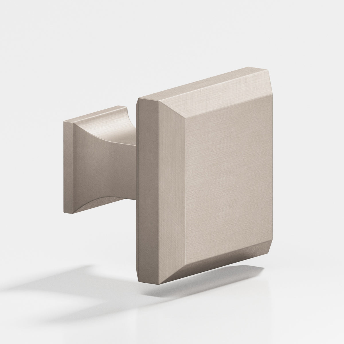Colonial Bronze 528 Square Beveled Knob with Flared Square Post, 1-1/4 in - Matte Satin Nickel