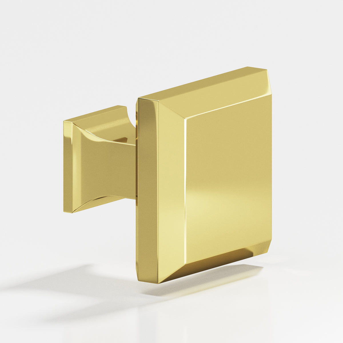 Colonial Bronze 529 Square Beveled Knob with Flared Square Post, 1-1/2 in - Polished Brass