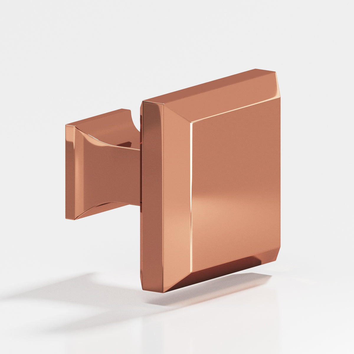 Colonial Bronze 517 Square Beveled Knob with Flared Square Post, 1 in - Polished Copper