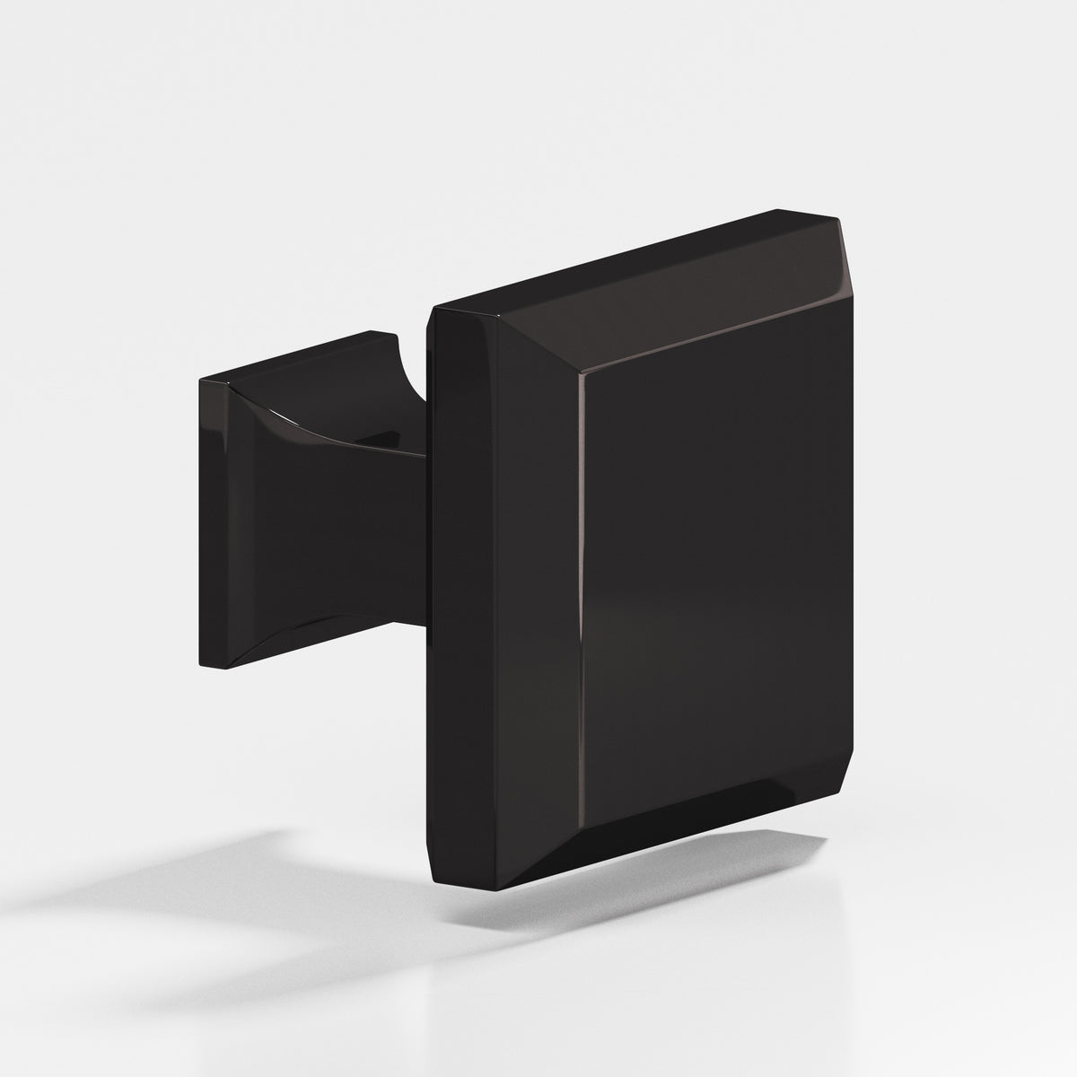 Colonial Bronze 528 Square Beveled Knob with Flared Square Post, 1-1/4 in - Satin Black
