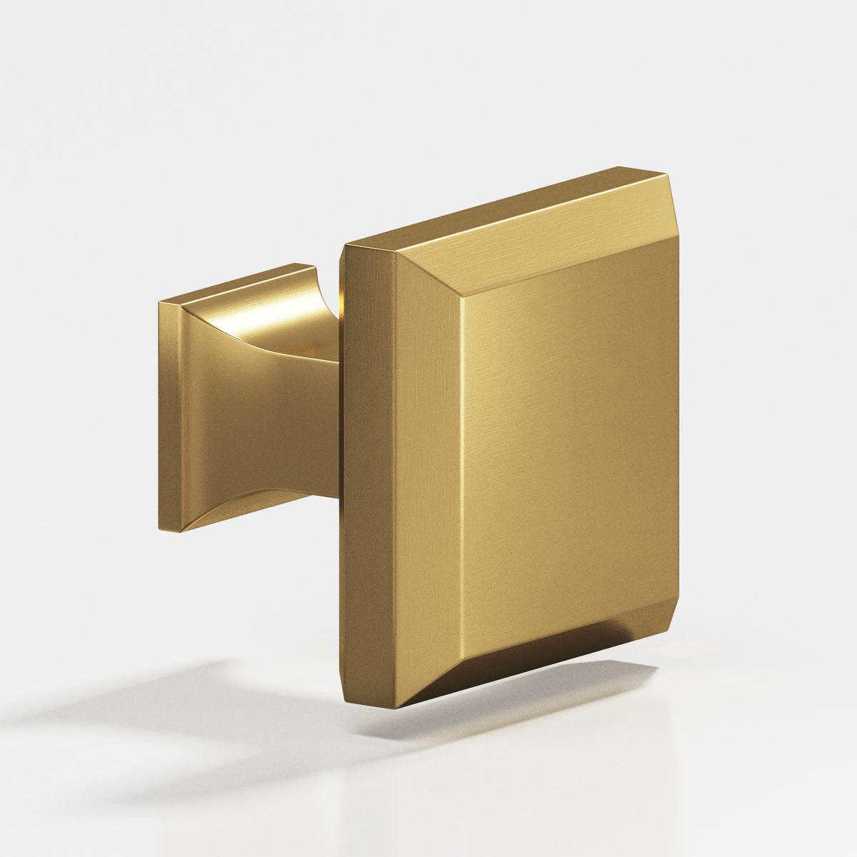 Colonial Bronze 528 Square Beveled Knob with Flared Square Post, 1-1/4 in - Satin Brass