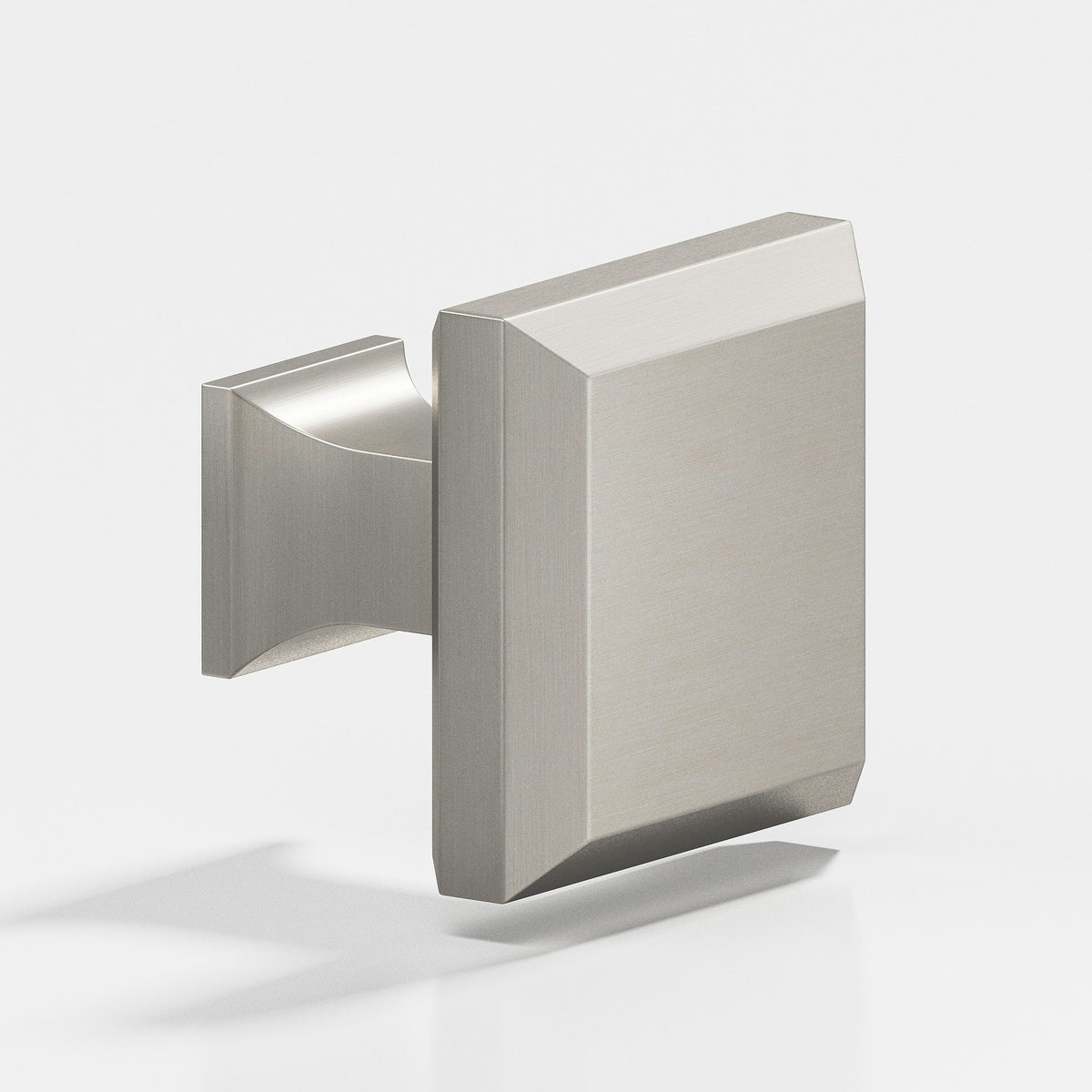 Colonial Bronze 517 Square Beveled Knob with Flared Square Post, 1 in - Satin Nickel