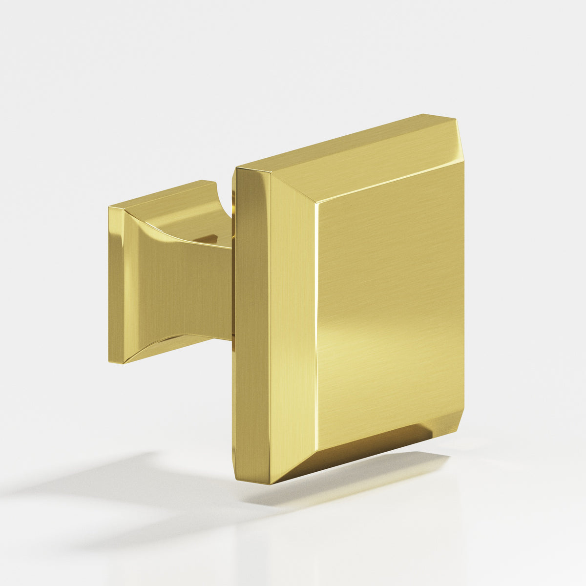 Colonial Bronze 529 Square Beveled Knob with Flared Square Post, 1-1/2 in - Unlacquered Polished Brass