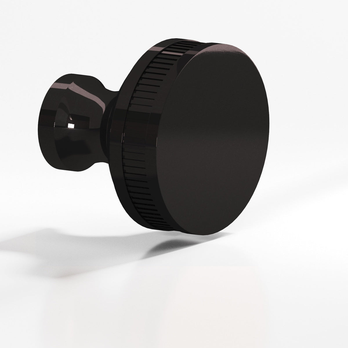 Colonial Bronze 583 Coined Sandwich Knob, 1 in Diameter - Satin Black
