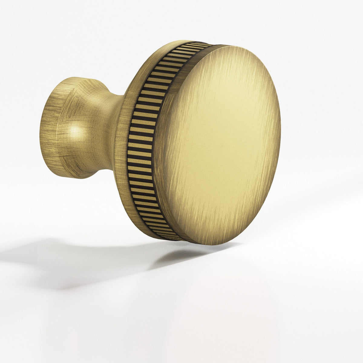 Colonial Bronze 584 Coined Sandwich Knob, 1-1/4 in Diameter - Matte Antique Satin Brass