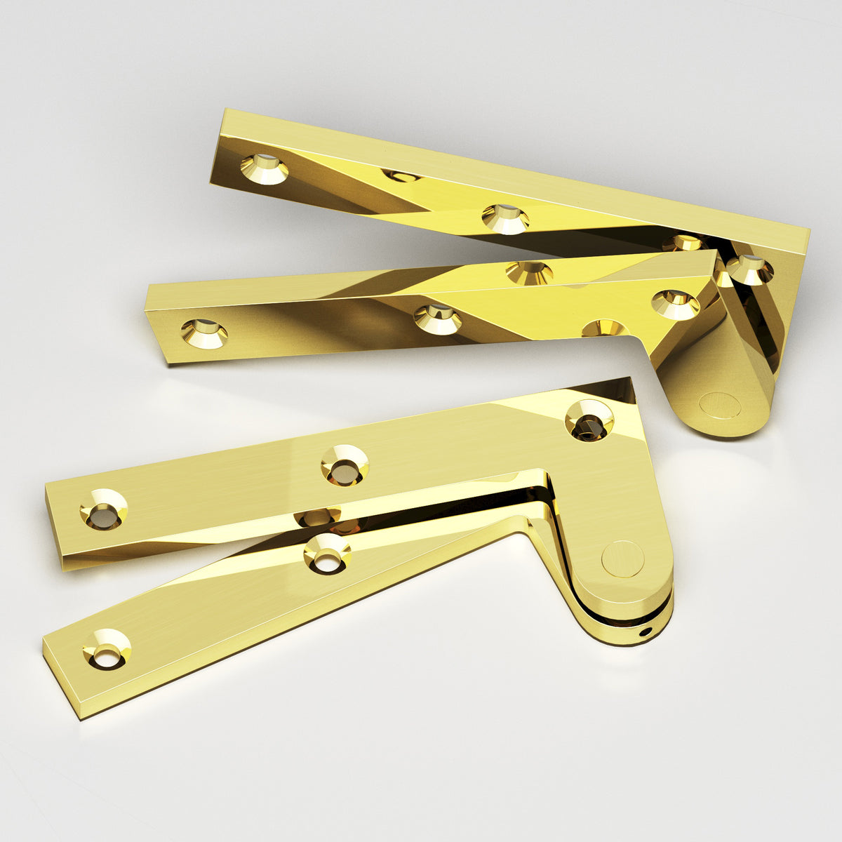 Colonial Bronze 5FH Removable Flat-Head Pin Pivot Hinge, 4-3/8 in (Pair) - Unlacquered Polished Brass