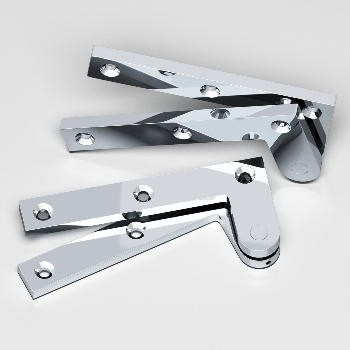Colonial Bronze 5FH Removable Flat-Head Pin Pivot Hinge, 4-3/8 in (Pair) - Polished Chrome