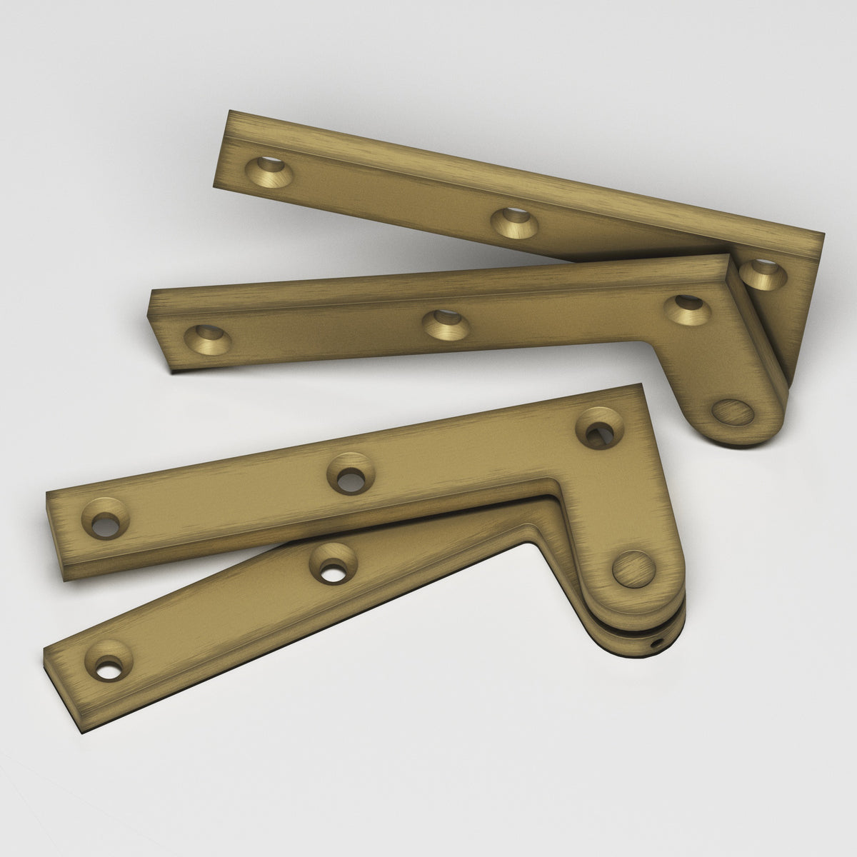 Colonial Bronze 5FH Removable Flat-Head Pin Pivot Hinge, 4-3/8 in (Pair) - Matte Antique Satin Brass