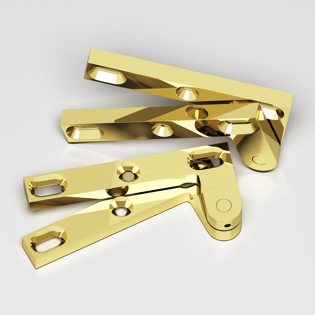 Colonial Bronze 6FH Removable Flat-Head Pin Pivot Hinge, 4-3/8 in (Pair) - Unlacquered Polished Brass