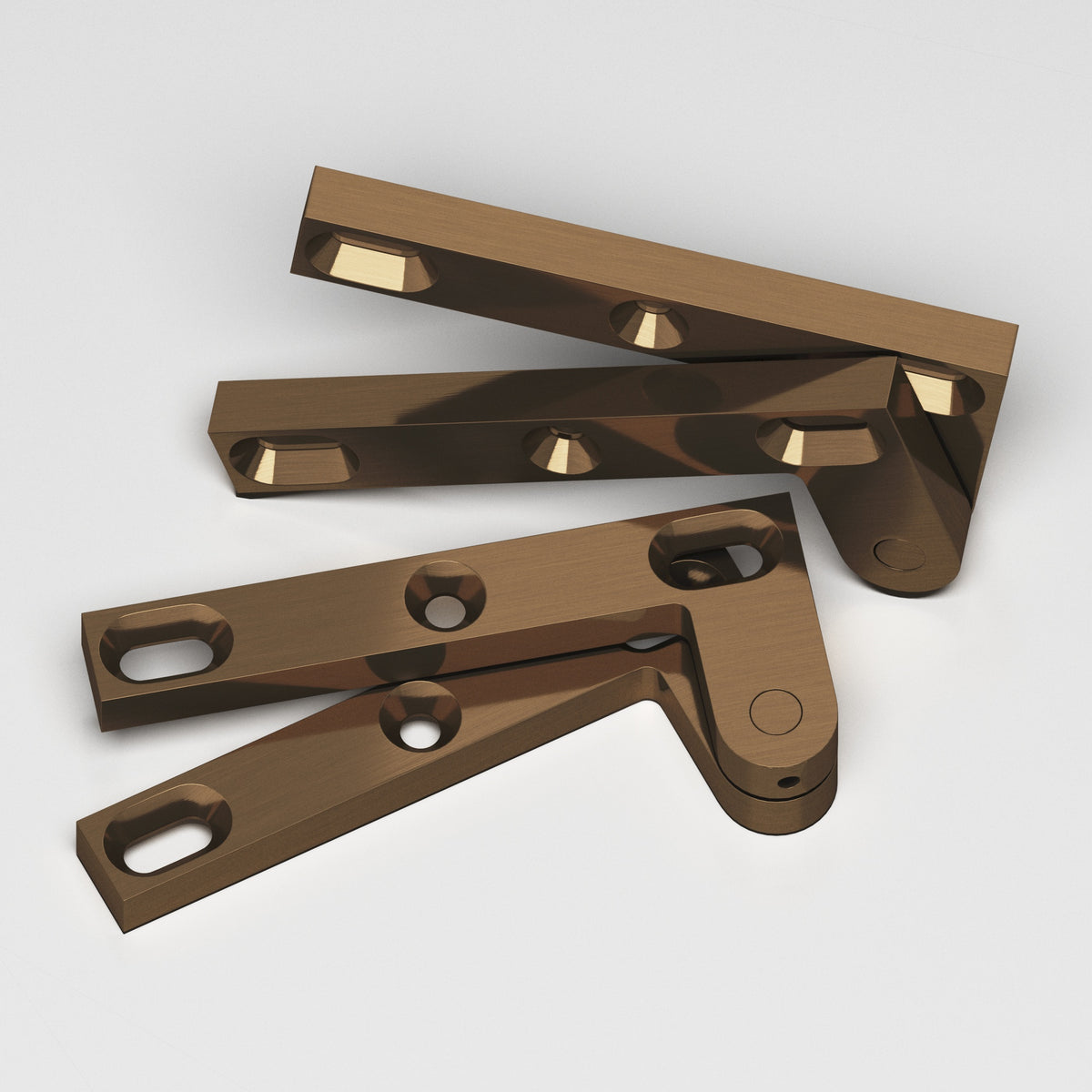 Colonial Bronze 6FH Removable Flat-Head Pin Pivot Hinge, 4-3/8 in (Pair) - Light Statuary Bronze