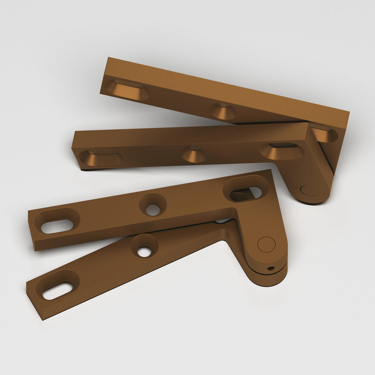 Colonial Bronze 6FH Removable Flat-Head Pin Pivot Hinge, 4-3/8 in (Pair) - Matte Light Statuary Bronze