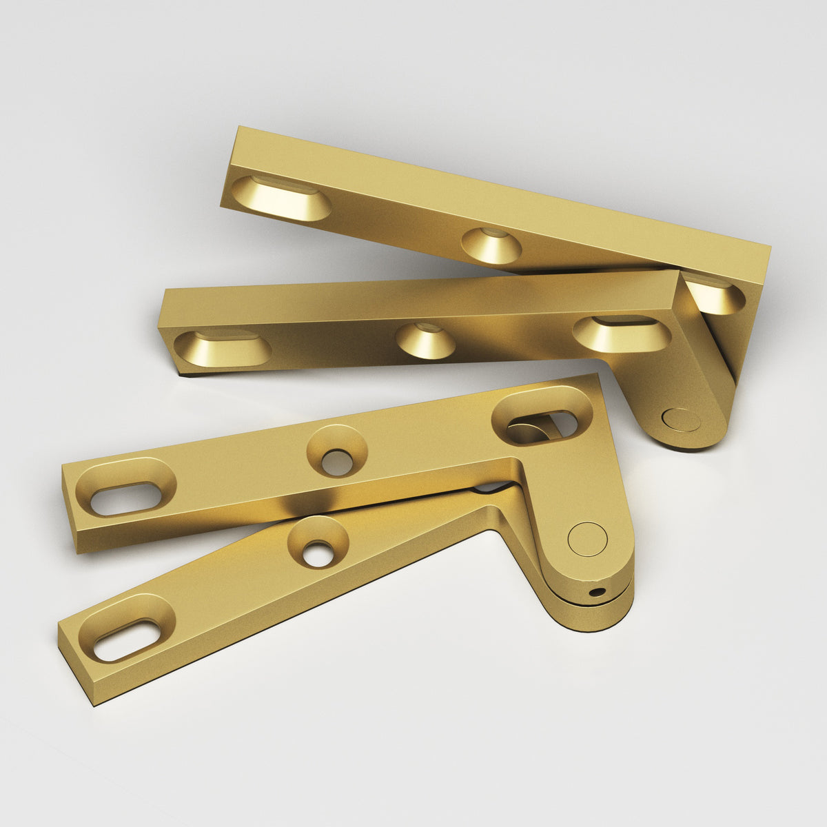 Colonial Bronze 6FH Removable Flat-Head Pin Pivot Hinge, 4-3/8 in (Pair) - Matte Satin Brass