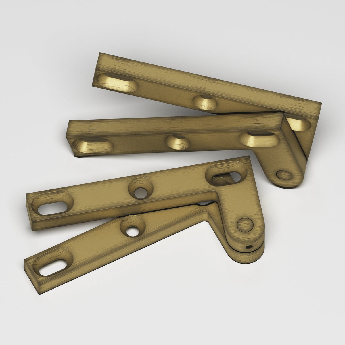 Colonial Bronze 6FH Removable Flat-Head Pin Pivot Hinge, 4-3/8 in (Pair) - Matte Antique Satin Brass