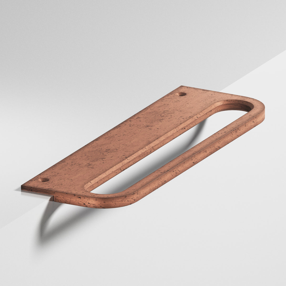 Colonial Bronze 883 Rounded Front Racetrack Edge Pull, 1-1/2 in Projection - Distressed Antique Copper