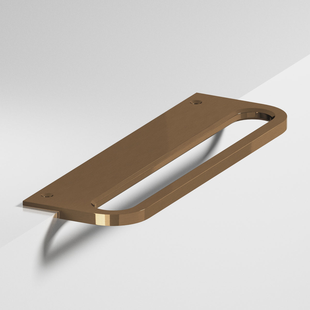 Colonial Bronze 883 Rounded Front Racetrack Edge Pull, 1-1/2 in Projection - Light Statuary Bronze