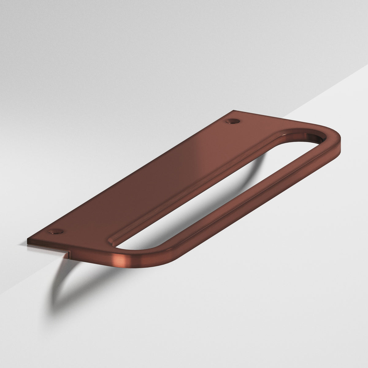 Colonial Bronze 883 Rounded Front Racetrack Edge Pull, 1-1/2 in Projection - Matte Antique Copper