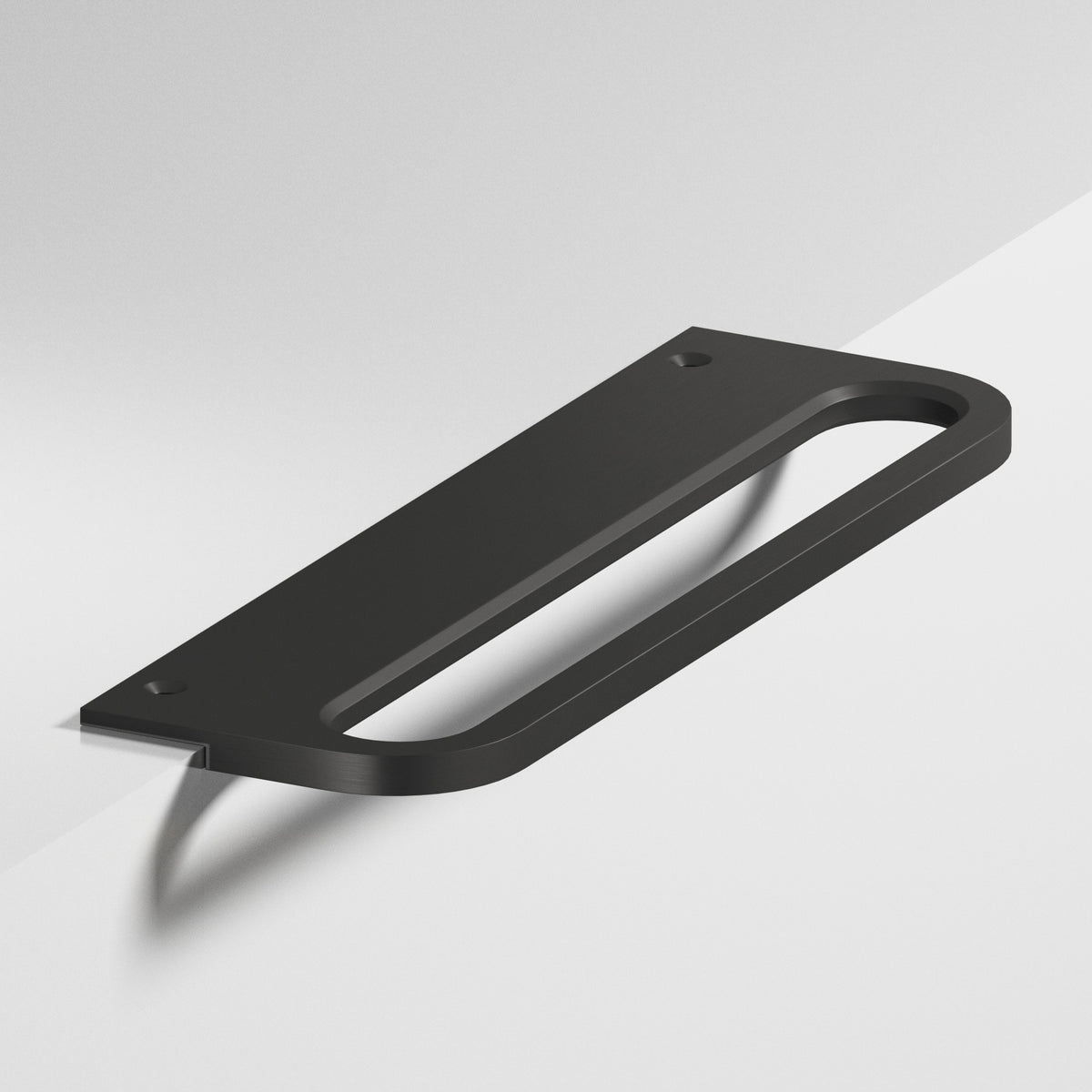 Colonial Bronze 883 Rounded Front Racetrack Edge Pull, 1-1/2 in Projection - Matte Satin Black