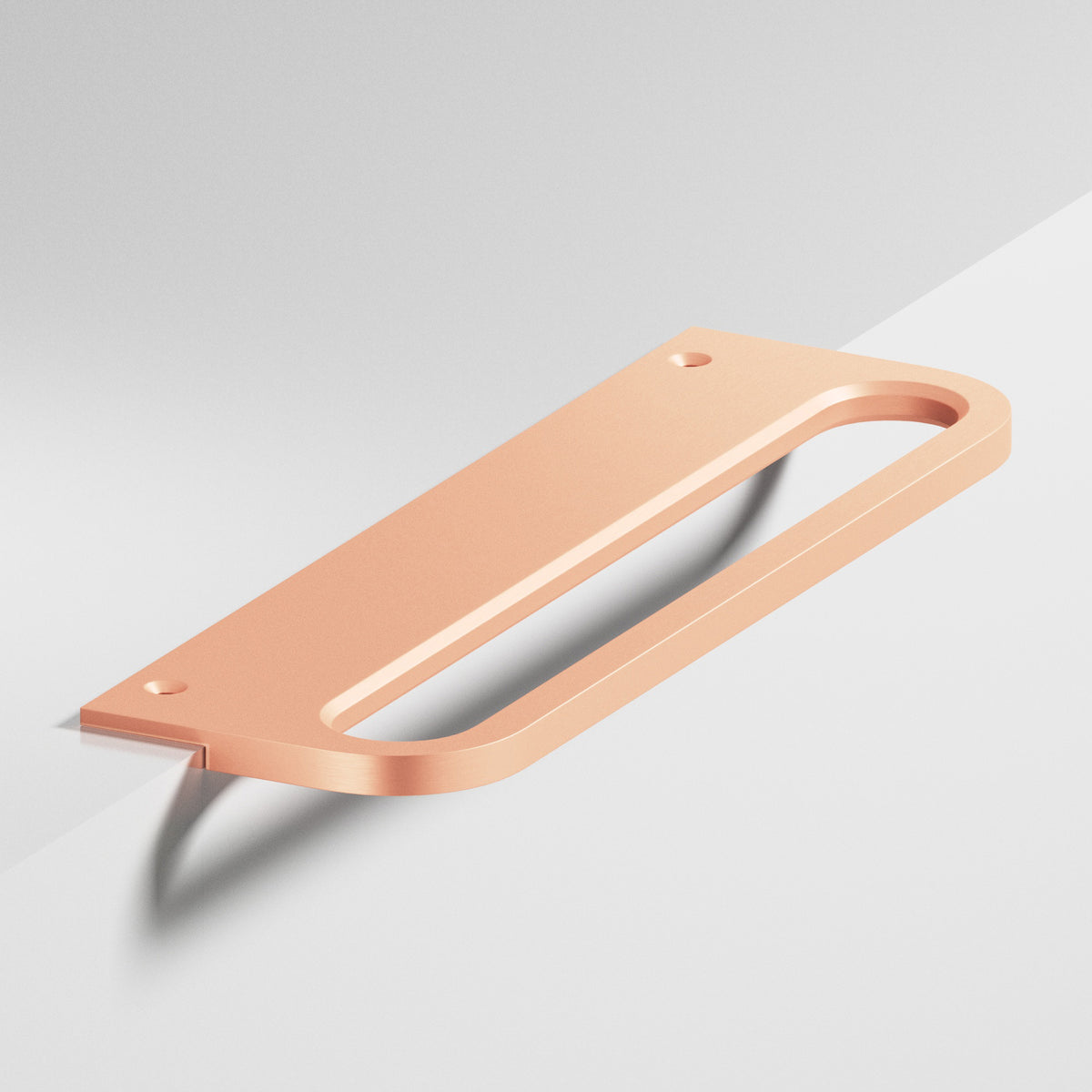 Colonial Bronze 883 Rounded Front Racetrack Edge Pull, 1-1/2 in Projection - Matte Satin Copper