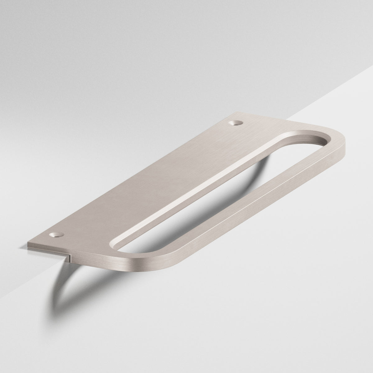 Colonial Bronze 883 Rounded Front Racetrack Edge Pull, 1-1/2 in Projection - Matte Satin Nickel