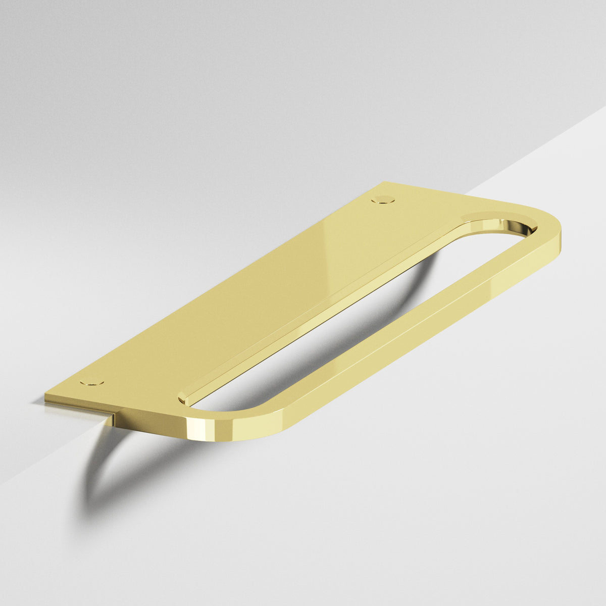 Colonial Bronze 883 Rounded Front Racetrack Edge Pull, 1-1/2 in Projection - Polished Brass
